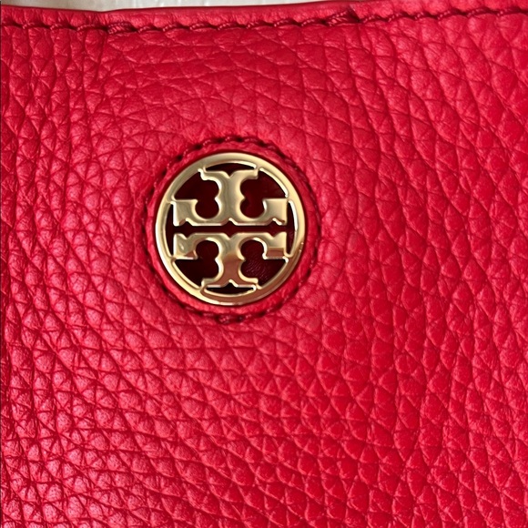NWT Tory Burch Brody Tote Liberty Red/Beige Pebbled Leather - Picture 4 of 11